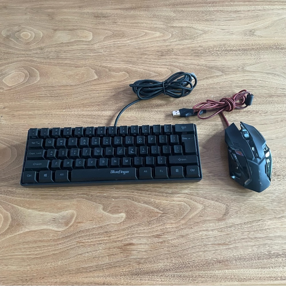EUC Bluefinger gaming keyboard and mouse set
